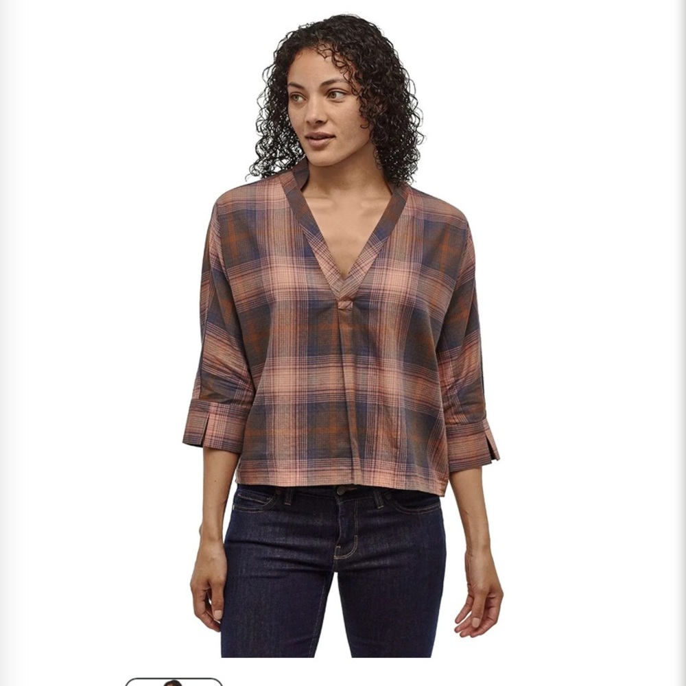 Patagonia Lower Meadow pullover plaid top